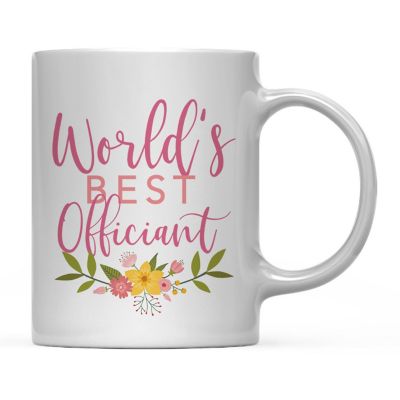 Best Officiant Floral Ceramic Mug Image 2