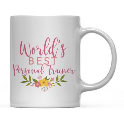 Best Personal Trainer Floral Ceramic Mug Image 1