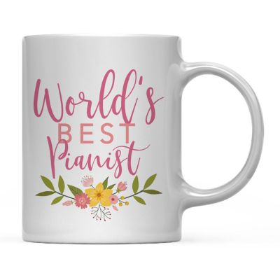 Best Pianist Floral Ceramic Mug Image 3