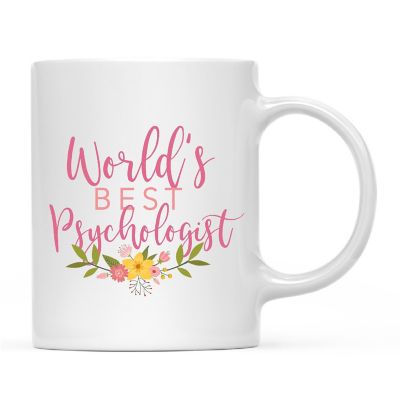 Best Psychologist Floral Ceramic Mug Image 2