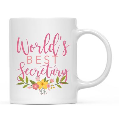 Best Secretary Floral Ceramic Mug Image 2