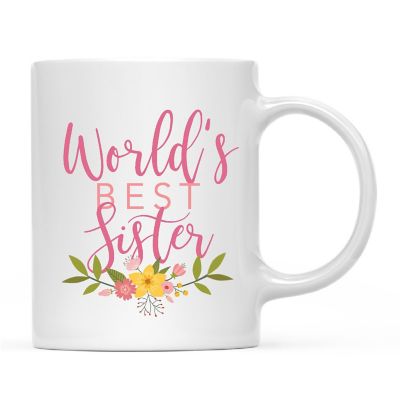 Best Sister Floral Ceramic Mug Image 1