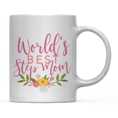 Best Step Mom Floral Ceramic Mug Image 1