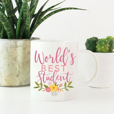 Best Student Floral Ceramic Mug Image 1