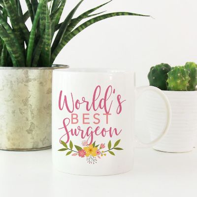 Best Surgeon Floral Ceramic Mug Image 1