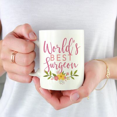 Best Surgeon Floral Ceramic Mug Image 1