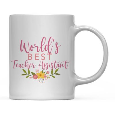Best Teacher Assistant Floral Mug Image 2