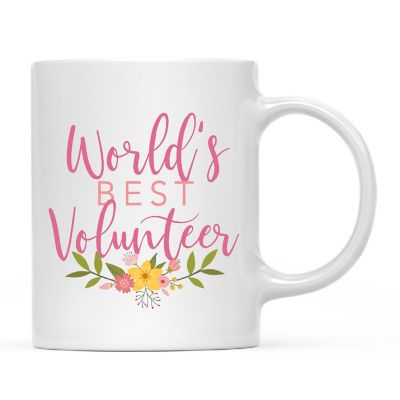 Best Volunteer Floral Ceramic Mug Image 1