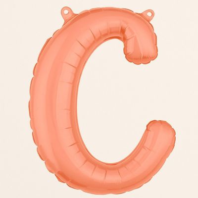 Betallic - 14" - Rose Gold - Script Letter c Foil Balloon Image 1