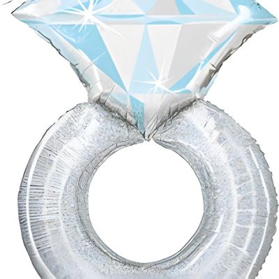 Betallic - 38" - Silver - Wedding Ring Foil Balloon Image 1