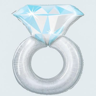 Betallic - 38" - Silver - Wedding Ring Foil Balloon Image 1