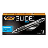 BIC Glide Bold Retractable Ball Point Pen, Bold Point (1.6mm), Black, 12 Count Image 1