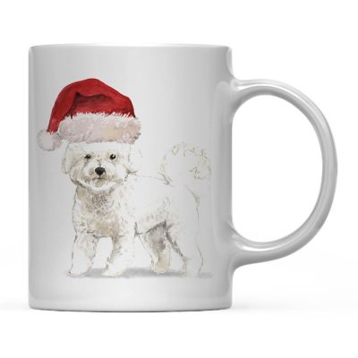 Bichon Frise Santa Hat Ceramic Mug Image 2