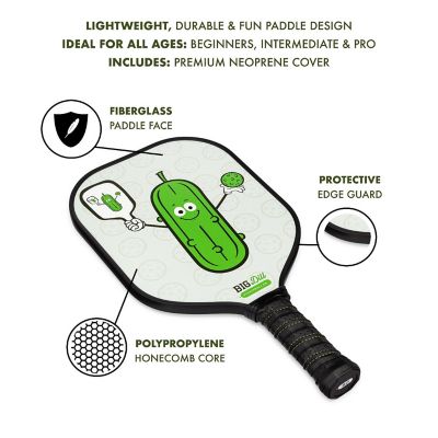 Big Dill Pickleball Co. Infinity Fiberglass Composite Pickleball Paddle with Cover - USA Pickleball Approved - Best Pickleball Paddles for Beginners Image 1