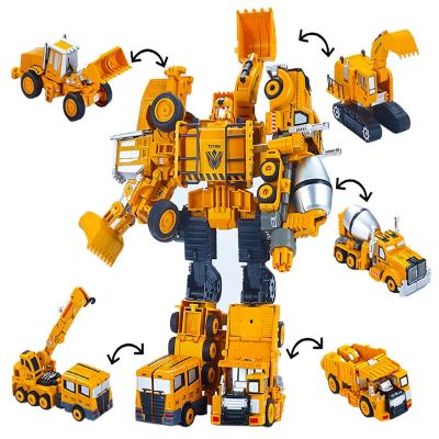 Big Mo&#8217;s Toys 5 pack Trans Truck Transform Tractor Robot Action Figures Combine into 1 Giant Robot Image 3