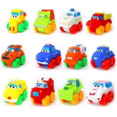 Big Mo's Toys Baby Cars - Soft Rubber Toy Vehicles for Babies and Toddlers - 12 Pieces Image 1