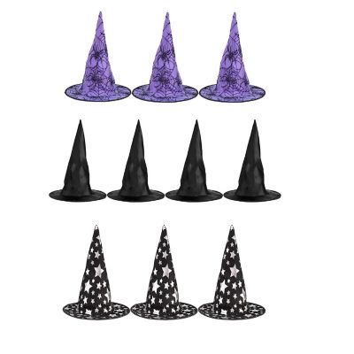Big Mo's Toys Halloween Witch Hats Costumes for Kids &#8211; Varied Designs 10 Pack Image 1