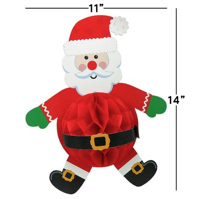 Big Mo's Toys Hanging Decorations - Santa, Jester and Snowman Honeycomb Christmas Decor - 3 Piece Image 2