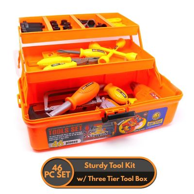 Big Mo's Toys Tool Box - Pretend Play Tool Kit - 46 Piece Set Image 1