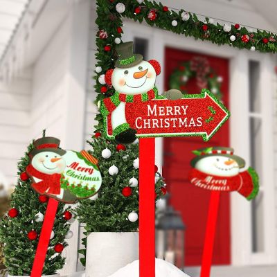 Big Mo's Toys Yard Stakes - Holiday Outdoor Snowman Decorations Lawn Signs For Christmas - 8 Pieces Image 1