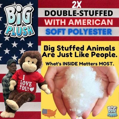 Big Plush I Love You Giant Stuffed Monkey 4 Feet Tall Soft Brown Large Plush Ape wears T-Shirt 48 Inches Image 1