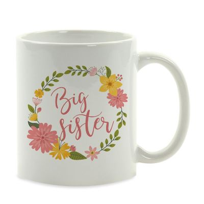 Big Sister Floral Wreath Ceramic Mug Image 2