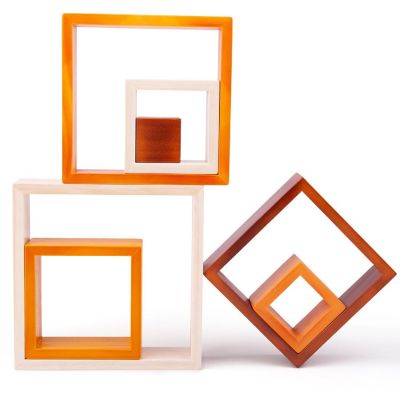 Bigjigs Toys, Natural Wooden stacking squares Image 1