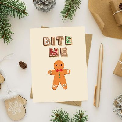 Bite Me Gingerbread Jumbo Card 8.5x11IN Image 1