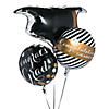 Black & Gold Graduation 18" - 30" x 20" Mylar Balloons - 3 Pc. Image 1