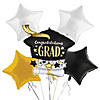 Black & Gold Graduation Congrats Grad Balloon Bouquet - 14 Pc. Image 1