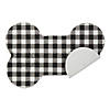 Black And White Buffalo Check Bone Shaped Pet Mat 16X24 Image 1