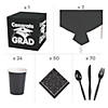 Black & White Congrats Grad Tableware Kit for 24 Guests Image 1
