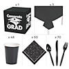 Black & White Congrats Grad Tableware Kit for 48 Guests Image 1