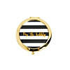 Black & White Striped Pop Bubbly Gold Compact Mirrors - 6 Pc. Image 1