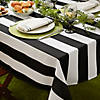 Black Cabana Stripe Print Outdoor Tablecloth,, 60X84 Image 2