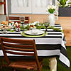 Black Cabana Stripe Print Outdoor Tablecloth,, 60X84 Image 3