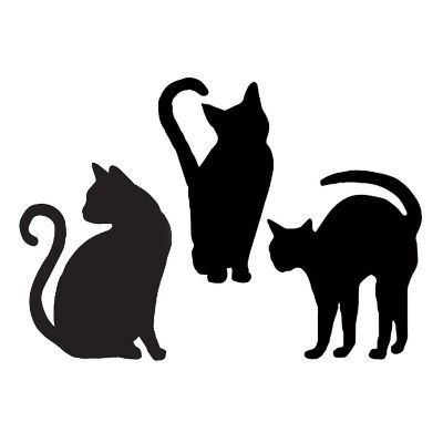 Black Cat Silhouettes Halloween Yard D&amp;#233;cor  3-Pack Image 1