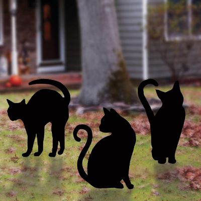 Black Cat Silhouettes Halloween Yard D&amp;#233;cor  3-Pack Image 1