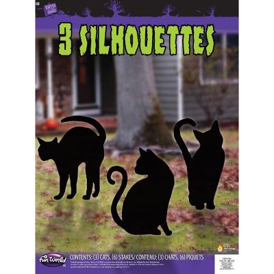 Black Cat Silhouettes Halloween Yard D&amp;#233;cor  3-Pack Image 2