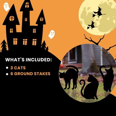 Black Cat Silhouettes Halloween Yard D&amp;#233;cor  3-Pack Image 3