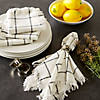 Black Check Fringed Napkin (Set Of 6) Image 4