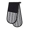 Black Chef Stripe Double Oven Mitt Image 2