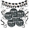 Black Congrats Grad Hanging Decorations Kit - 20 Pc. Image 1