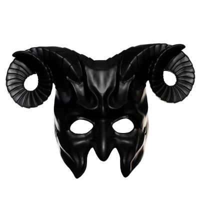 Black Devil Foam Adult Costume Half Mask Image 1
