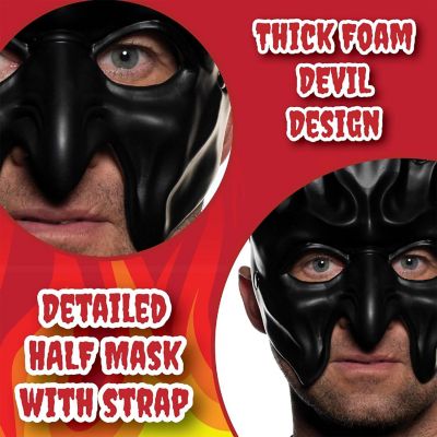 Black Devil Foam Adult Costume Half Mask Image 3