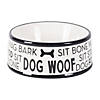 Black Dog Text Ceramic Medium Pet Bowl (Set Of 2) Image 1