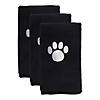 Black Embroidered Paw Small Pet Towel (Set Of 3) Image 1