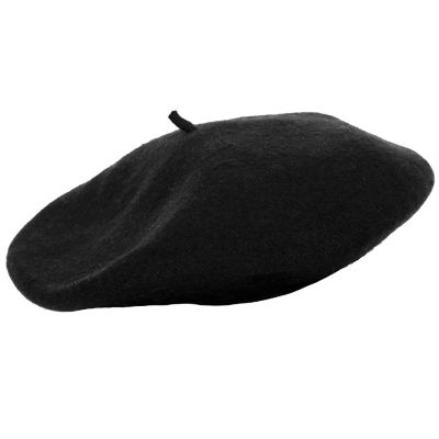 Black French Style Beret - Women's Classic Beret Hat For Casual Use - 1 Piece Image 1