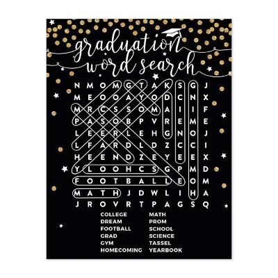 Black Gold Grad Word Search, 20pk Image 1