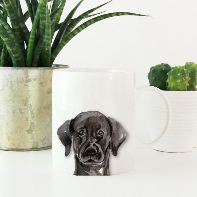 Black Lab Up Close Ceramic Mug Image 1